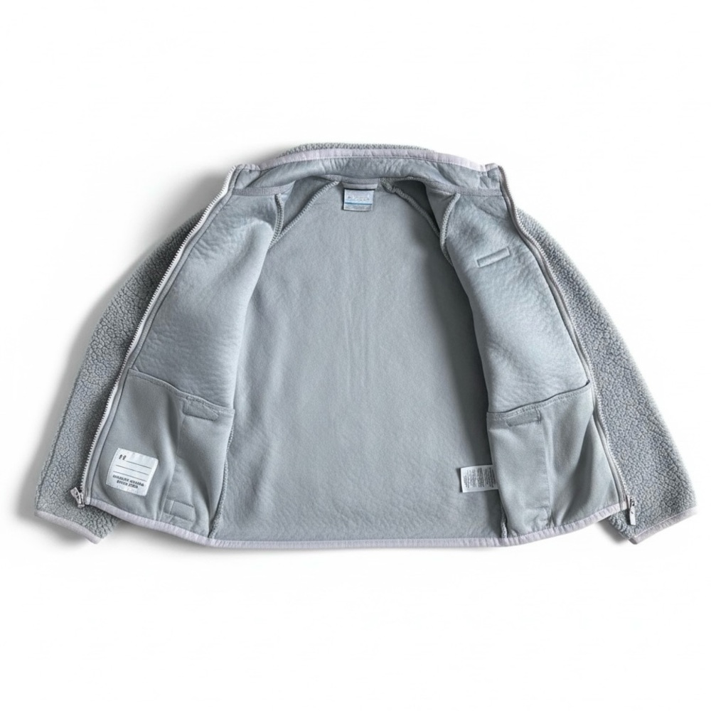 Columbia Sherpa Fleece Full Zip Jacket Gray Lavender Travel Outdoor Youth M - Picture 3 of 11
